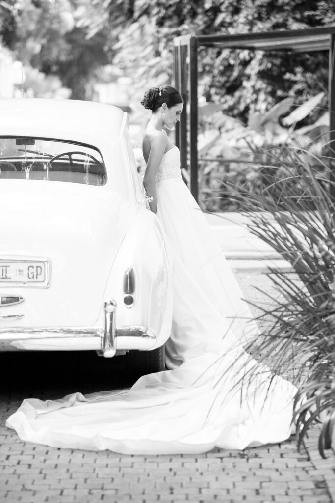 Timeless black and white bride and groom portraits for K&M on their special day shot by Kevin Mark Pass Photography